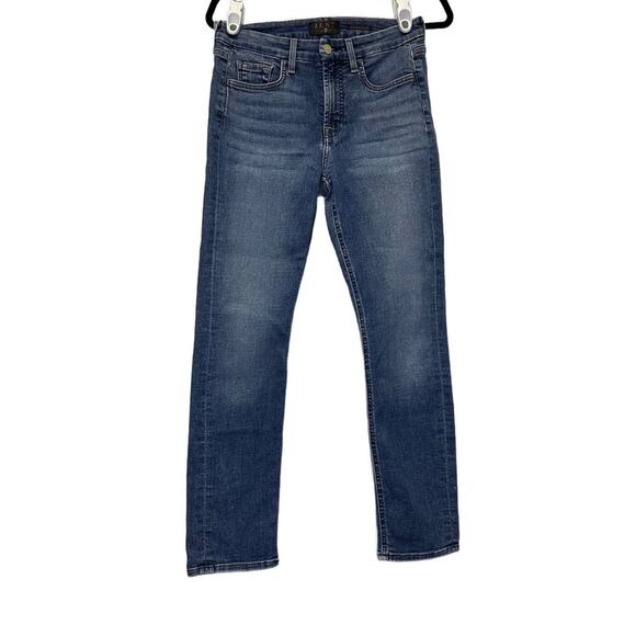 JEN7 by Seven for All Mankind Size 4 Slim Boyfriend Jeans Medium Blue Denim - Picture 1 of 7